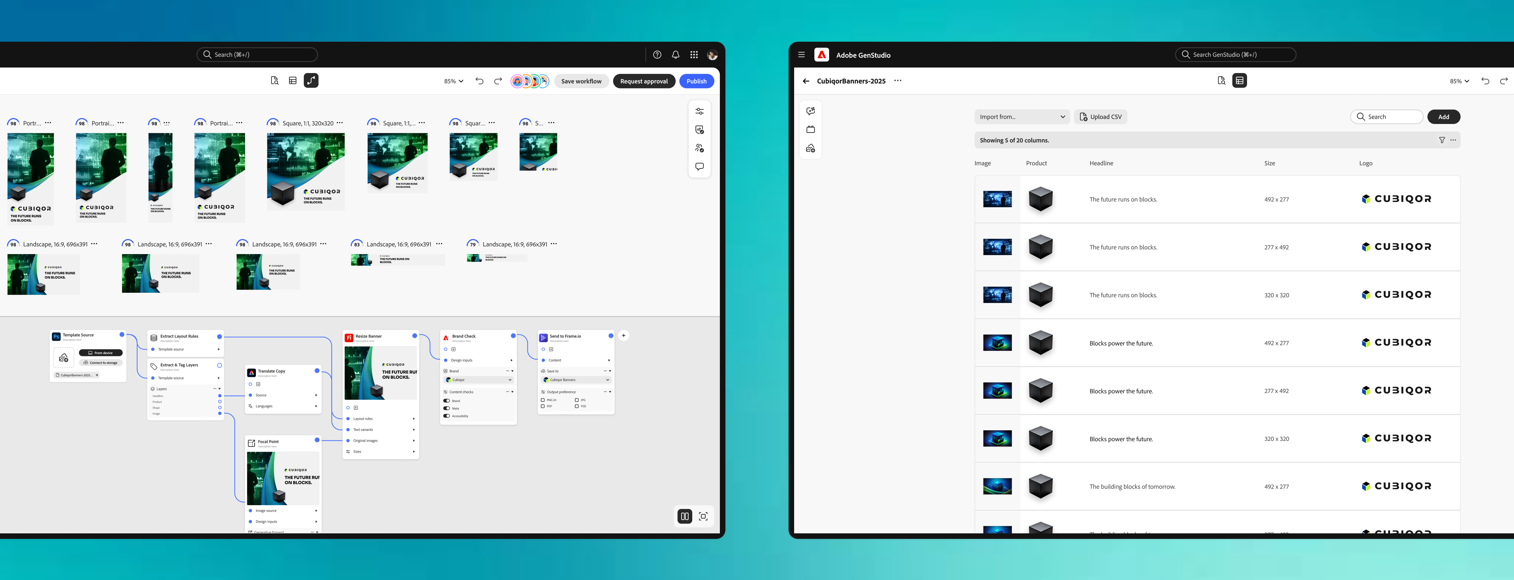 Workflow builder views for technical inspection and lighter-weight collaborator review